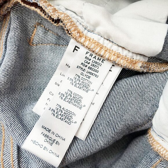 Frame Le High Skinny Jeans Clyde Medium Wash Ripped Distressed - Women's Size 25 - Picture 4 of 7